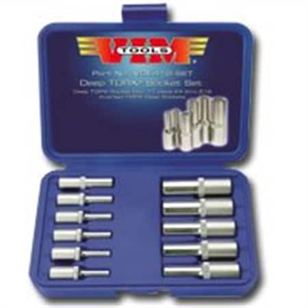 Vim Tools 11-Piece Deep Torx Socket Set (E4 thru E18) VDE418